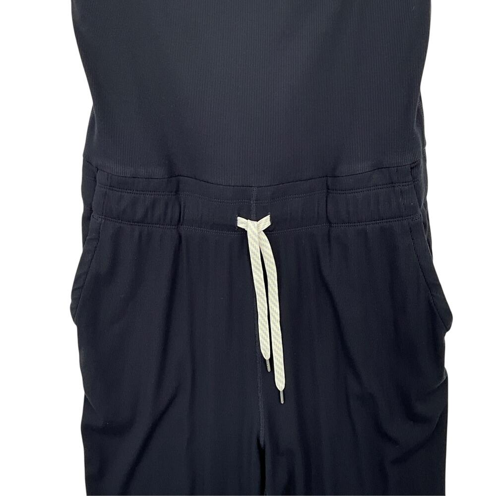 Vuori Mudra Pose Jumpsuit Womens Medium Black Ribbed Wide Leg Sleeveless - Picture 3 of 12